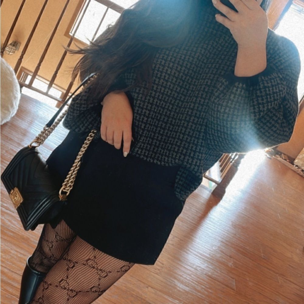 Gray printed sweater